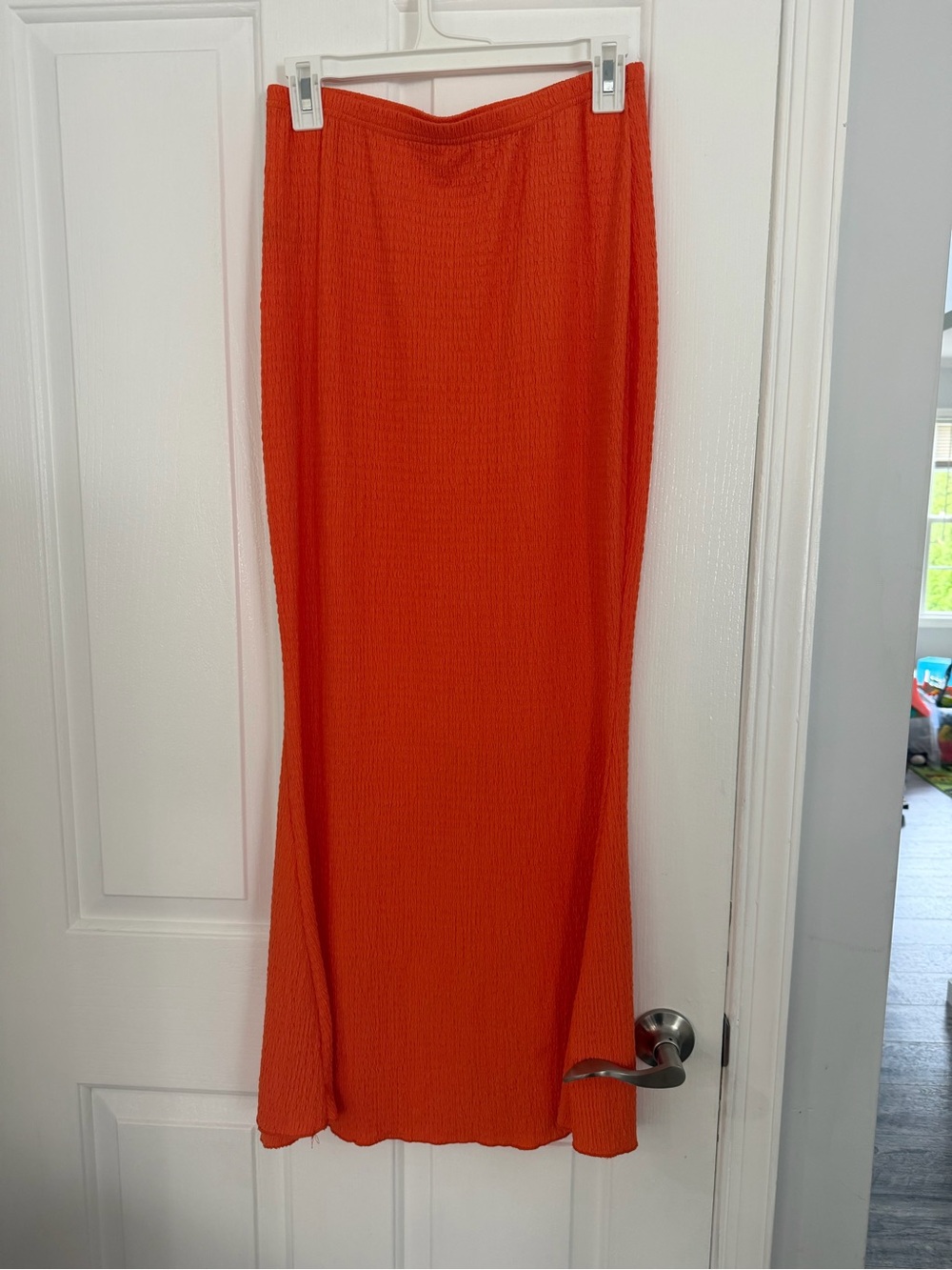 SHEIN Bright Orange Ribbed Maxi Skirt and matching halter